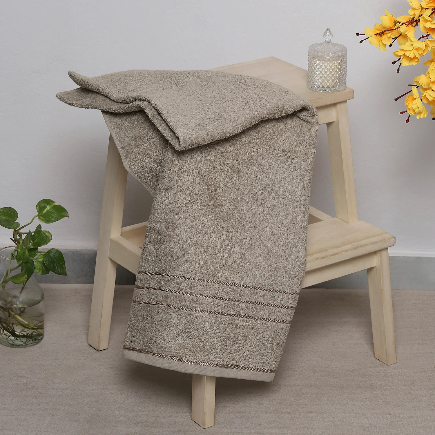 Grey Cotton 350 GSM Bath Towel