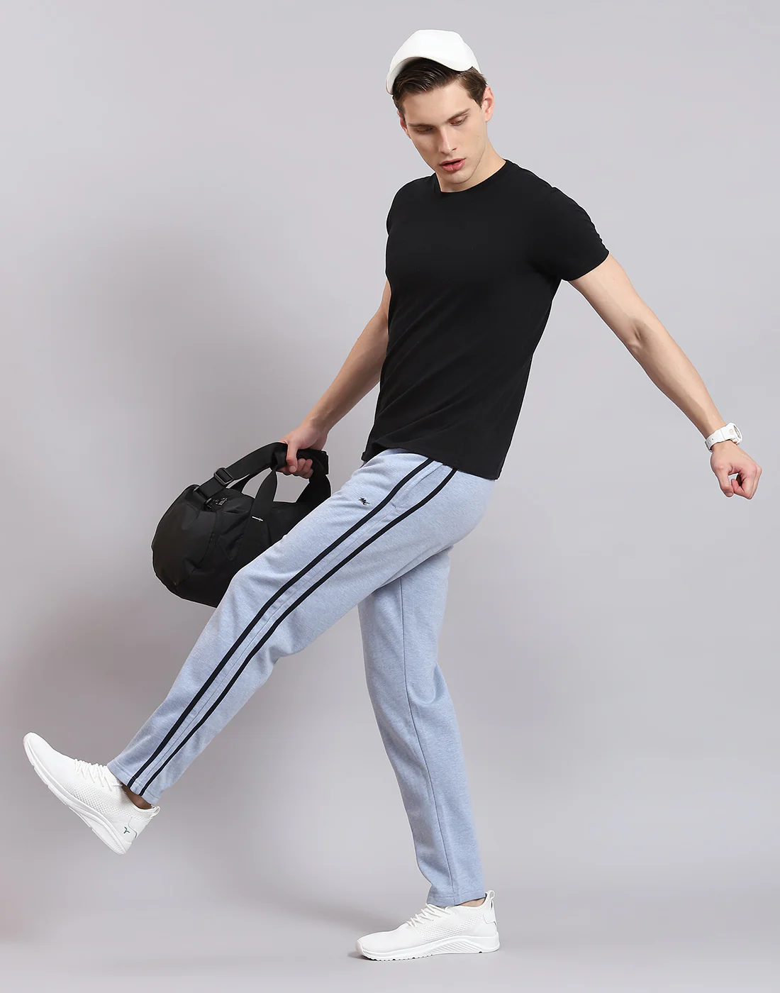 Men Blue Solid Regular Fit Winter Lower