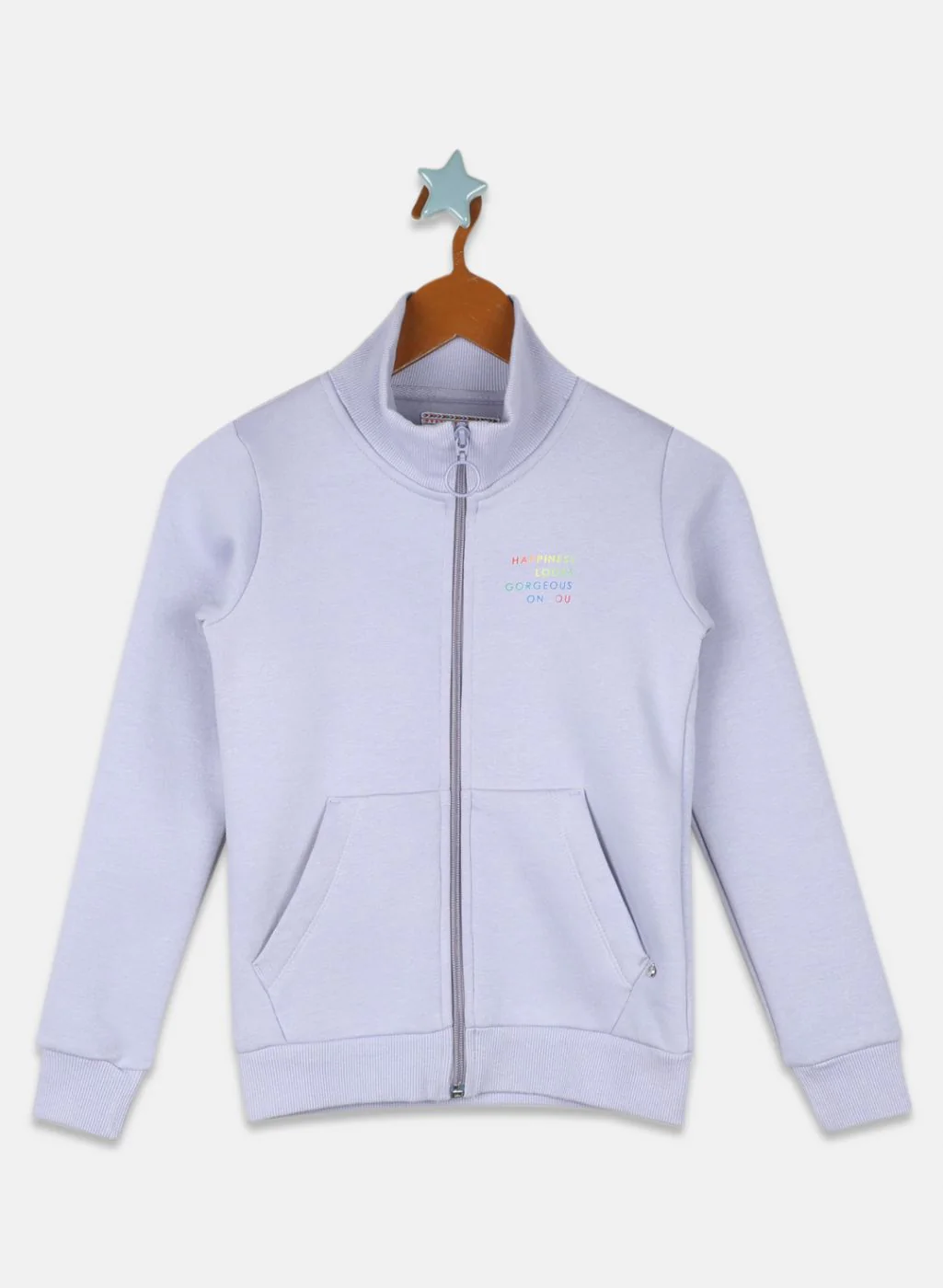 Girls Purple Solid Sweatshirt