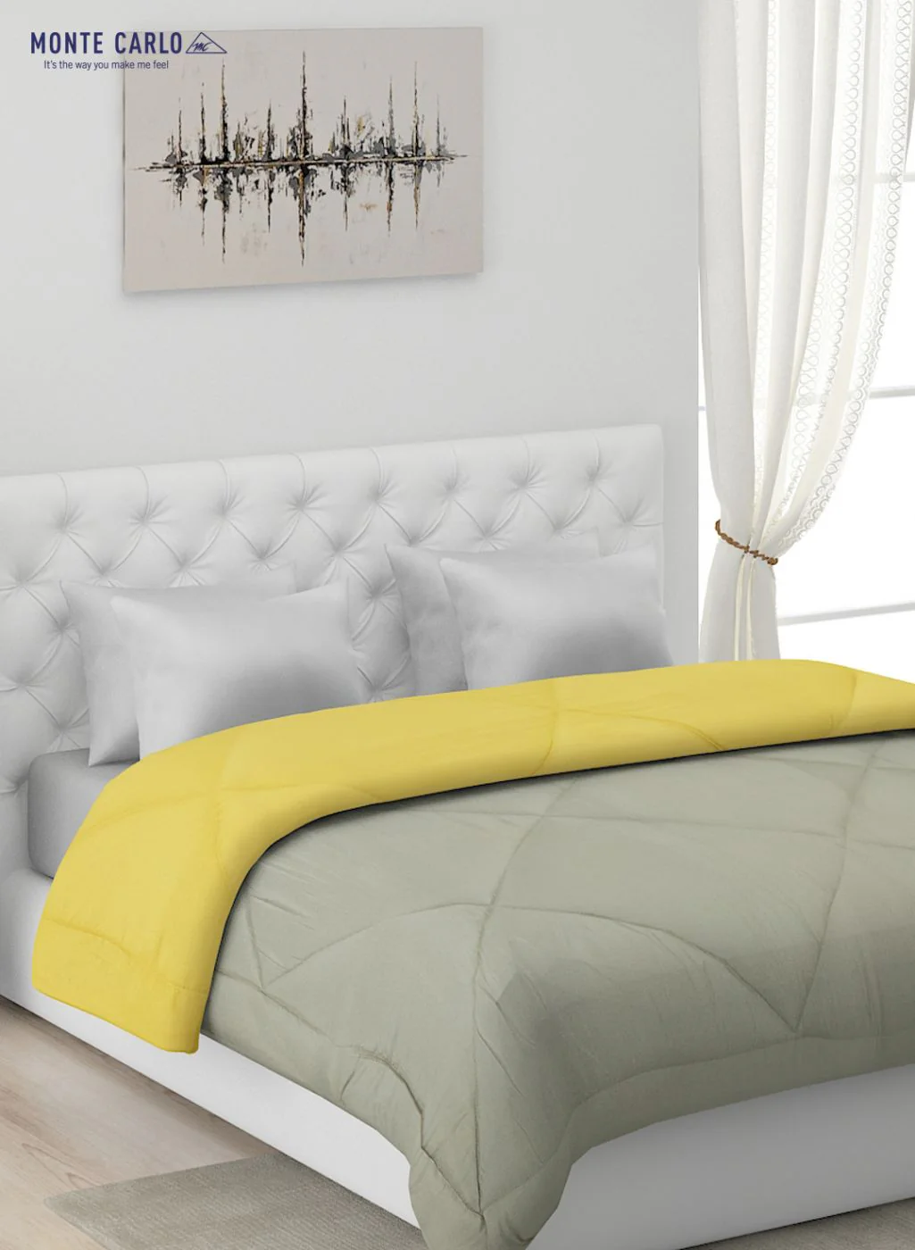 Solid Microfibre Double Comforter for Mild Winter