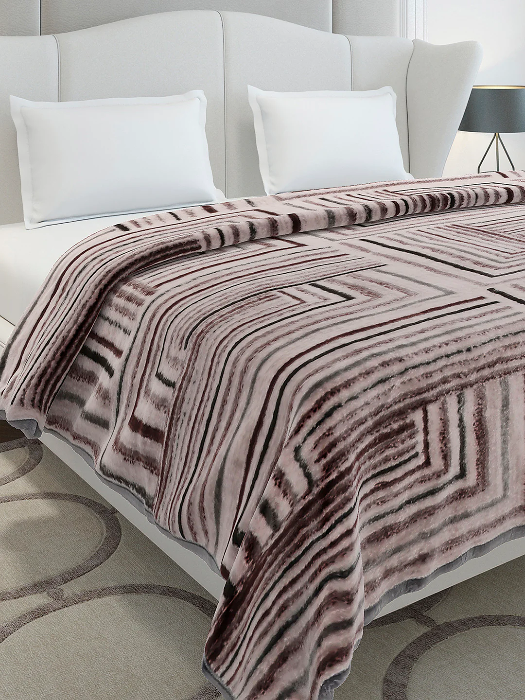 Printed Double Bed 1 Ply, 606 GSM Blanket for Mild Winter - (Denny PVC)