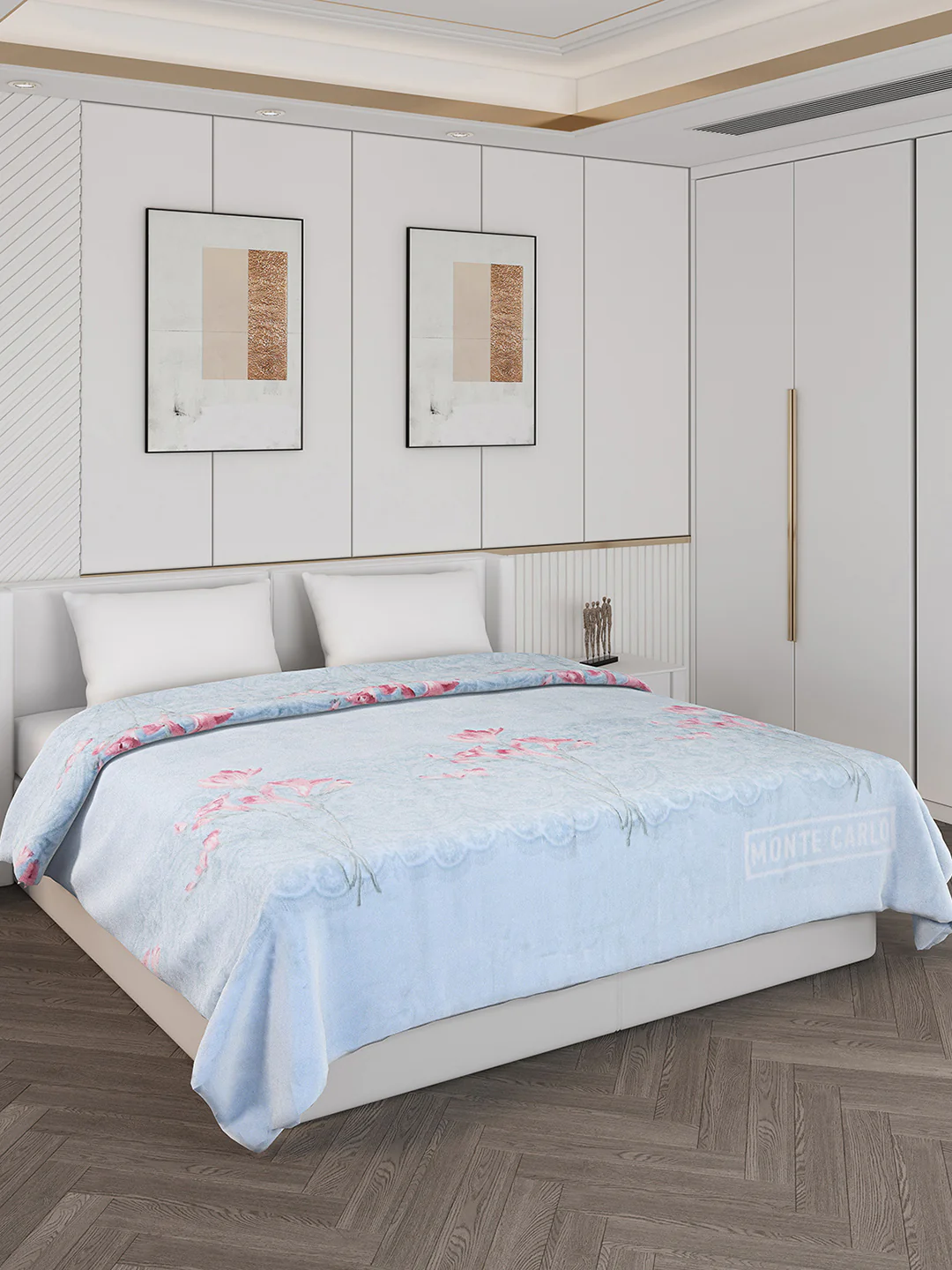 Printed Double Bed 795 GSM Blanket Cashmere 2 Ply (Weight 4.2 kg)
