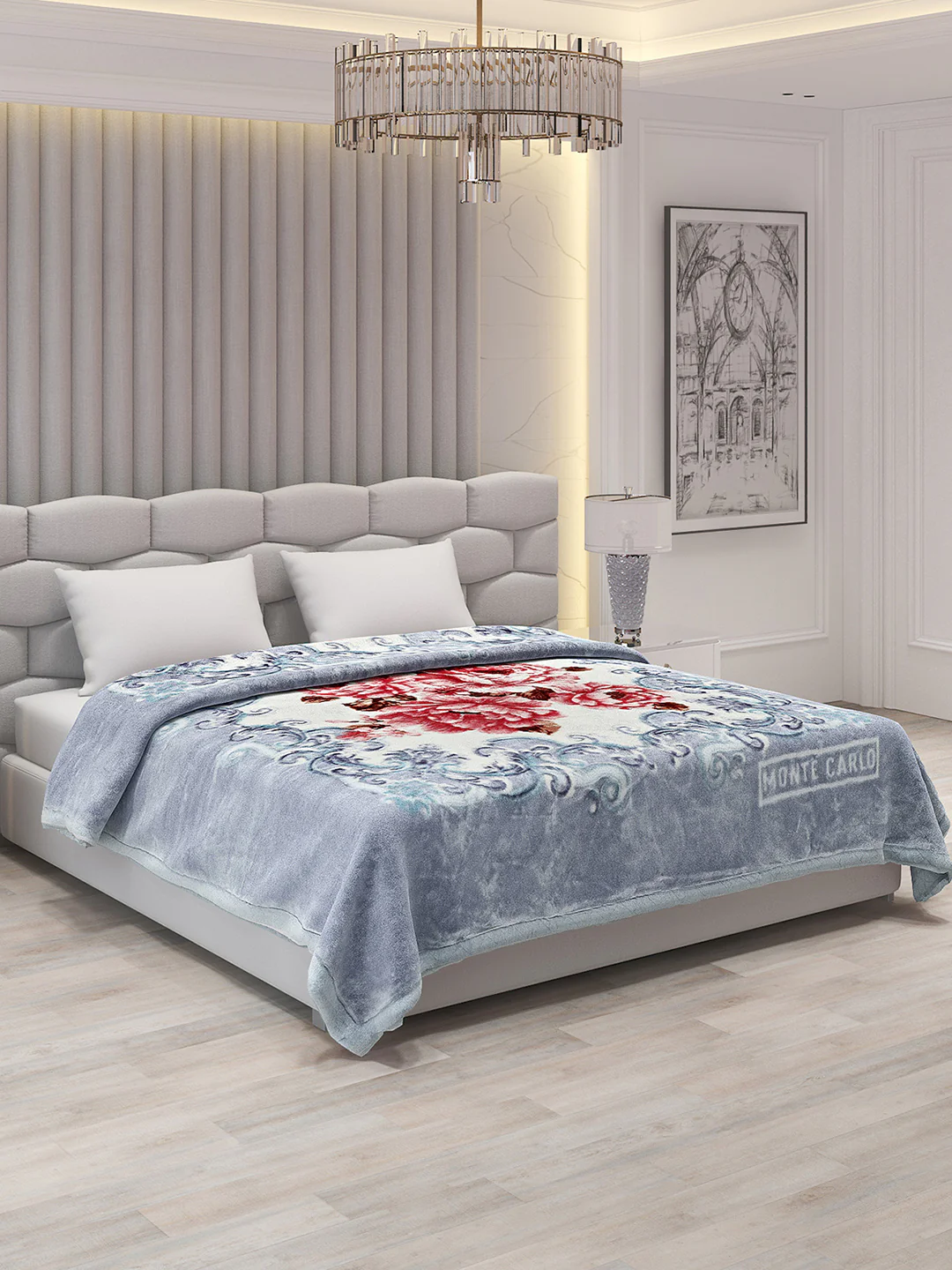 Printed Double Bed Blanket for Heavy Winter -3 Ply