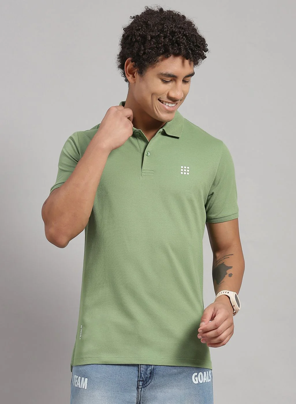 Rock.it Men Green Solid T-Shirt